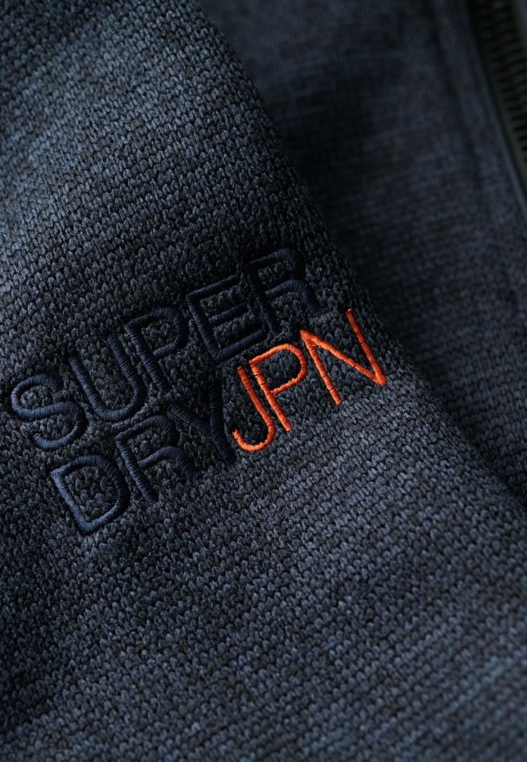 Superdry Jas Blauw heren (HOODED BONDED KNIT BOMBER JACKET - M5011928A.C2Y) - GL Sport (Sluis)