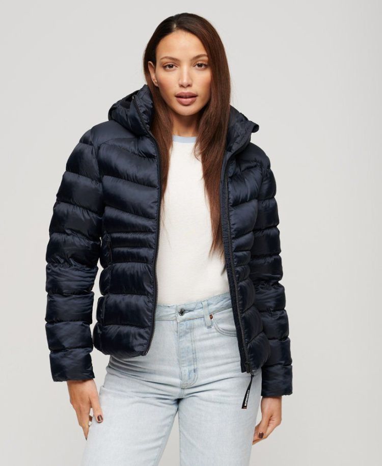 Superdry Jas Blauw dames (HOODED FUJI QUILT PADDED JACKET - W5011724A.98T) - GL Sport (Sluis)