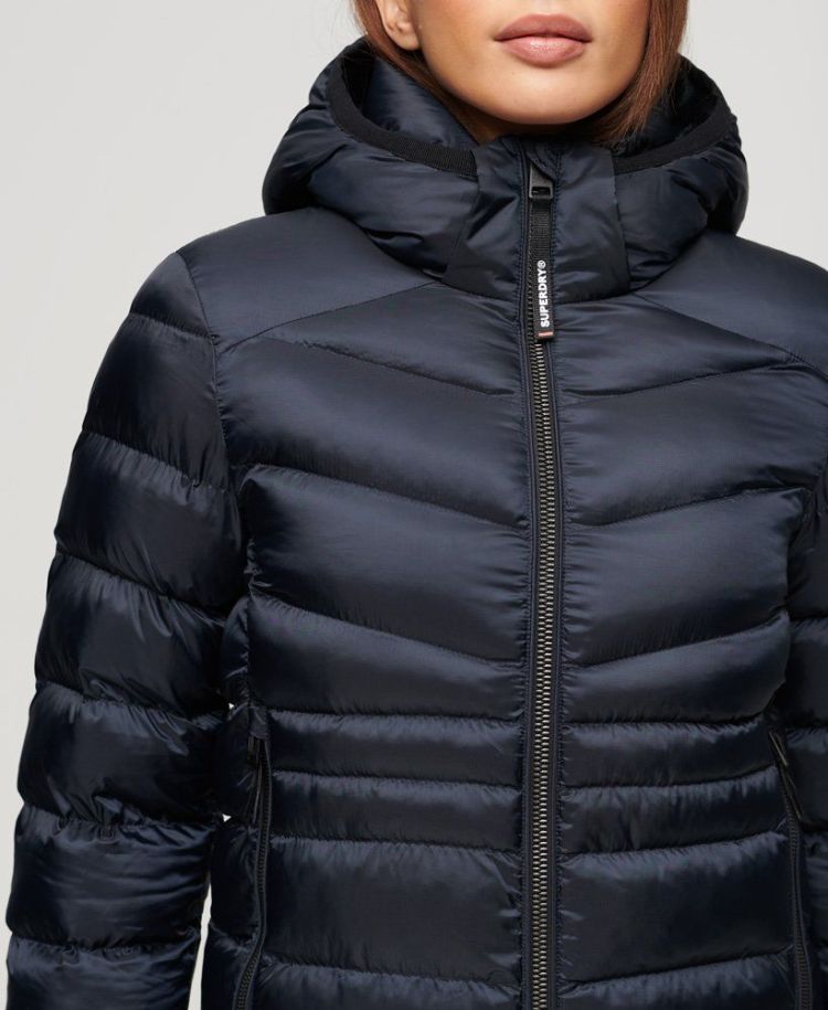 Superdry Jas Blauw dames (HOODED FUJI QUILT PADDED JACKET - W5011724A.98T) - GL Sport (Sluis)