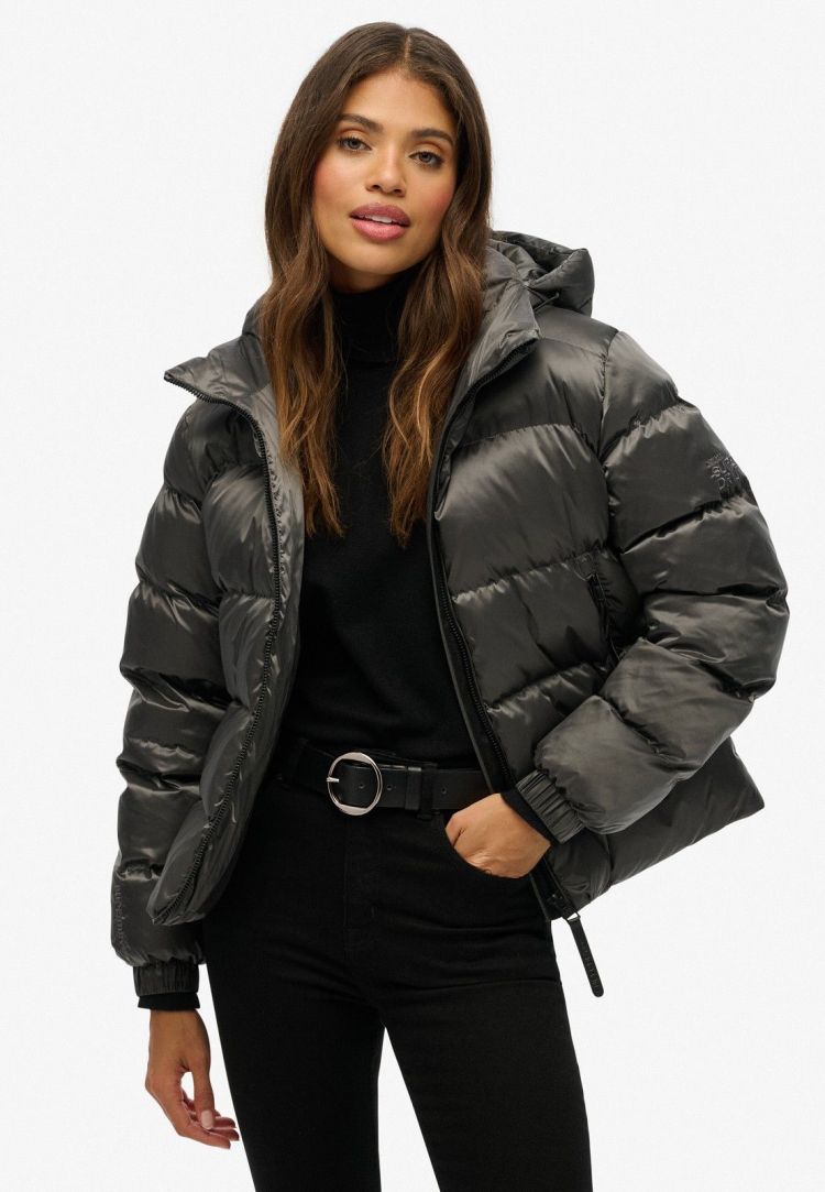 Superdry Jas Zwart dames (HOODED LUXE SPORTS PUFFER - W5012005A.H4N) - GL Sport (Sluis)
