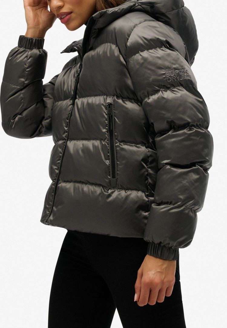 Superdry Jas Zwart dames (HOODED LUXE SPORTS PUFFER - W5012005A.H4N) - GL Sport (Sluis)