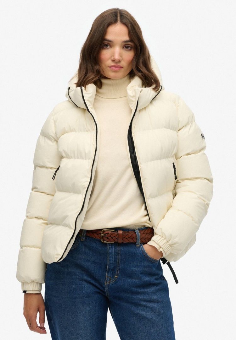 Superdry Jas Off-white dames (HOODED SPORTS PUFFER JACKET - W5011996A.71D) - GL Sport (Sluis)