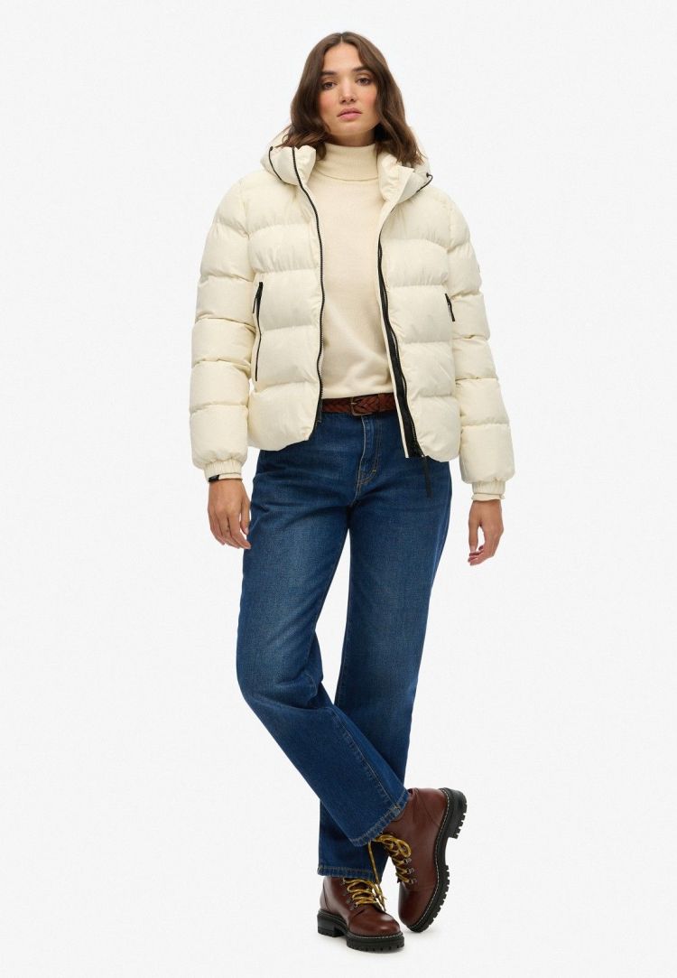 Superdry Jas Off-white dames (HOODED SPORTS PUFFER JACKET - W5011996A.71D) - GL Sport (Sluis)