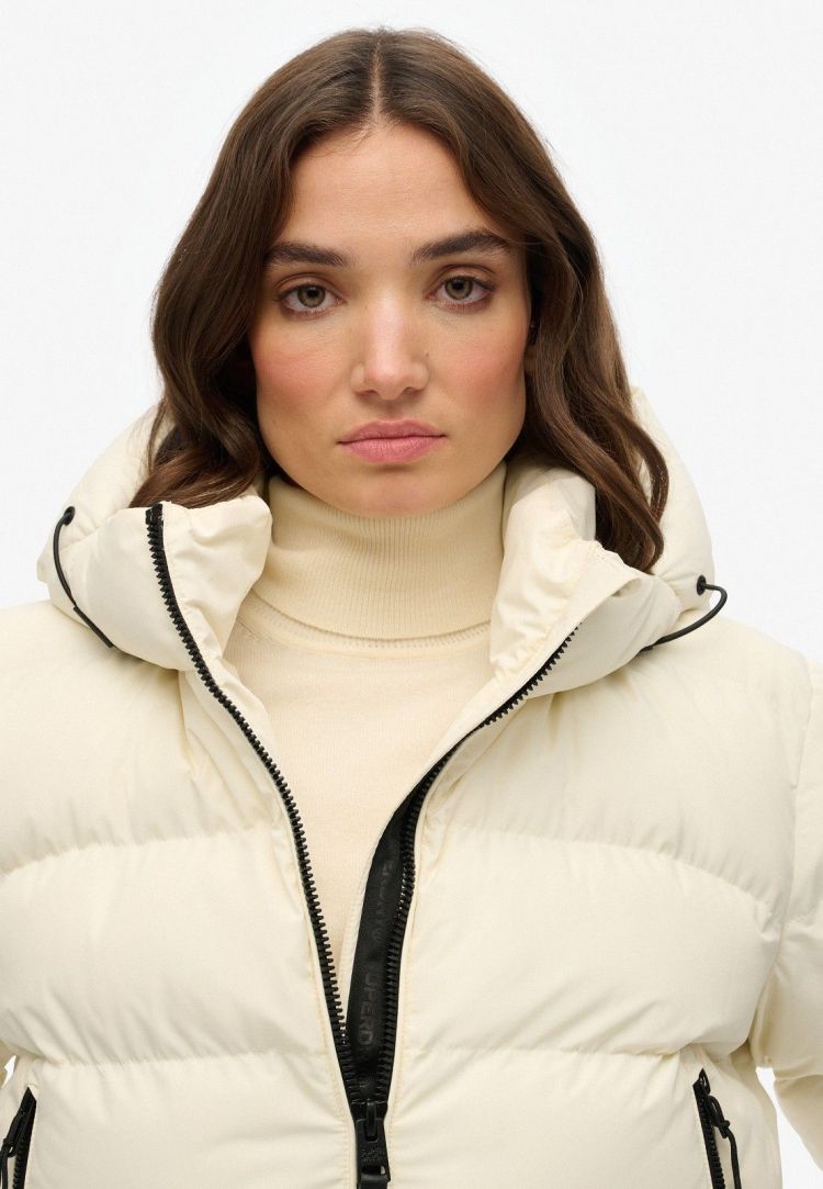 Superdry Jas Off-white dames (HOODED SPORTS PUFFER JACKET - W5011996A.71D) - GL Sport (Sluis)