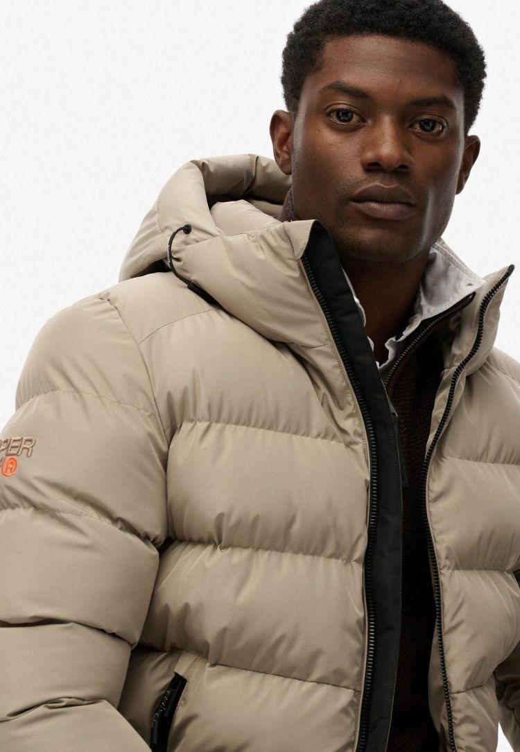 Superdry Jas Beige heren (HOODED SPORTS PUFFER JACKET - M5011905A.9UN) - GL Sport (Sluis)