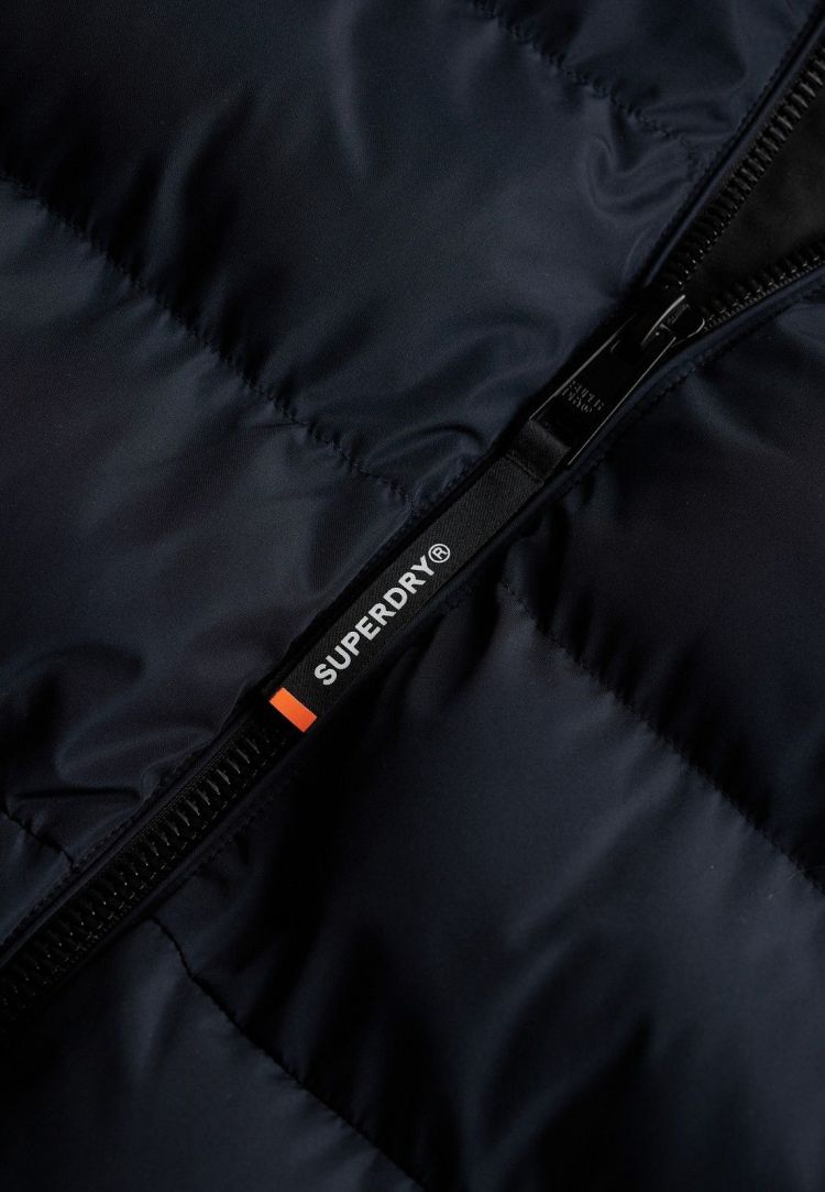 Superdry Jas Blauw heren (HOODED SPORTS PUFFER JACKET - M5011905A.D9W) - GL Sport (Sluis)