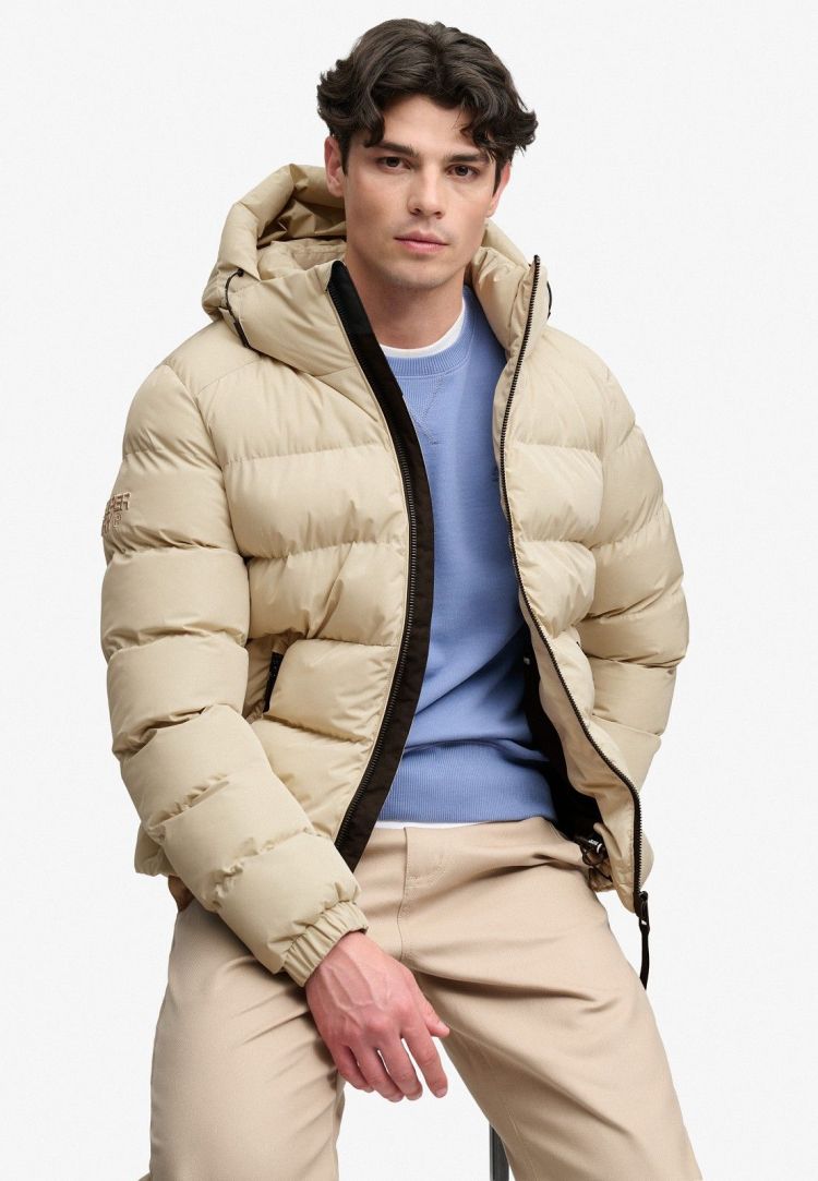 Superdry & Co Jas Creme heren (HOODED SPORTS PUFFER JACKET - M5011905A.L5O) - GL Sport (Sluis)