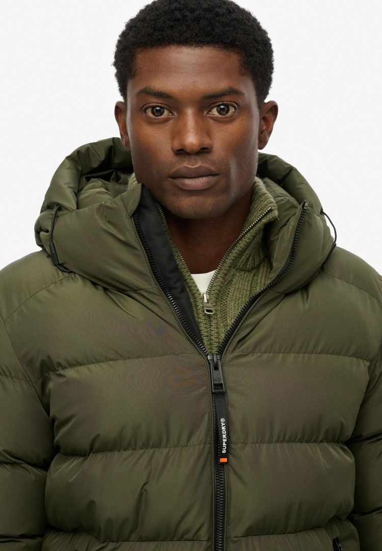 Superdry Jas Kaki heren (HOODED SPORTS PUFFER JACKET - M5011905A.H1Q) - GL Sport (Sluis)