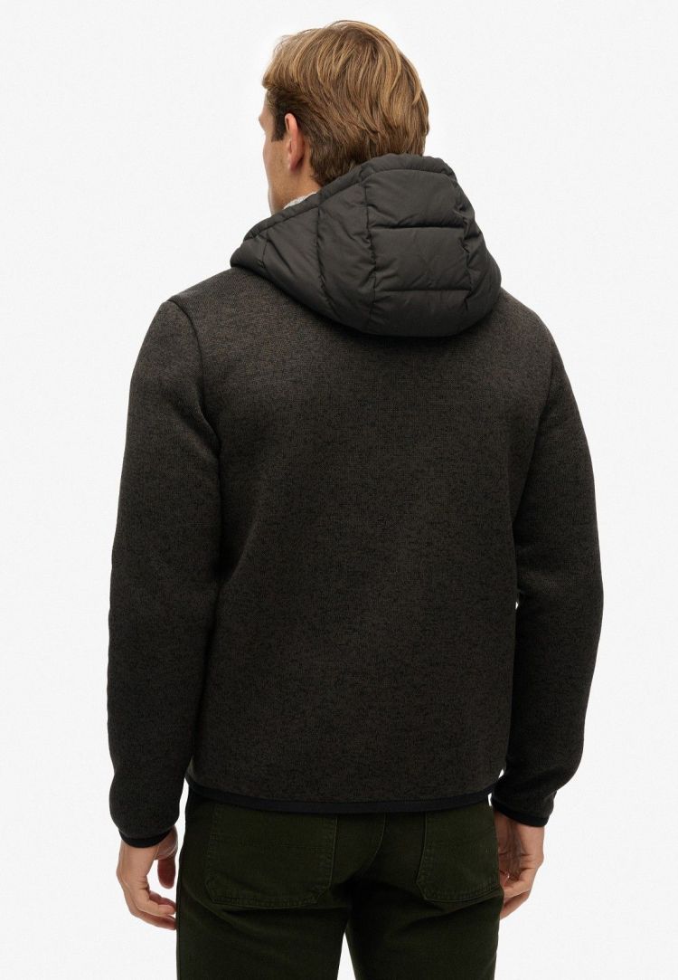 Superdry Jas Antraciet heren (HOODED STORM KNIT HYBRID JACKET - M5012293A.AZB) - GL Sport (Sluis)