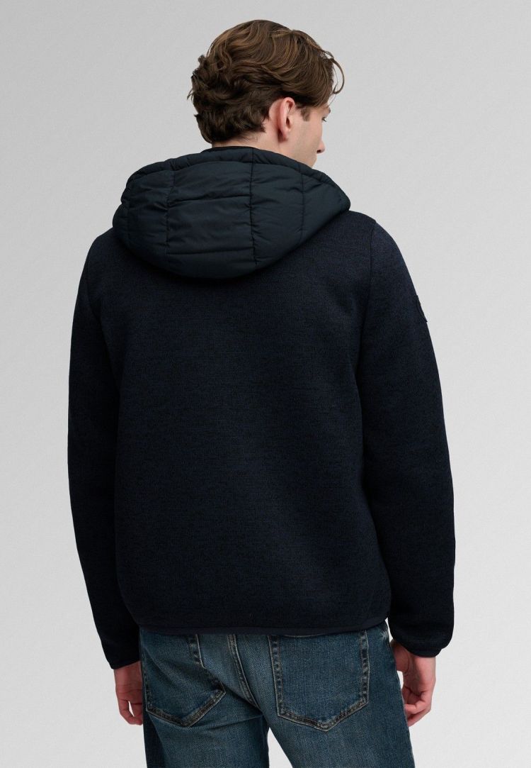 Superdry & Co Jas Blauw heren (HOODED STORM KNIT HYBRID JACKET - M5012530A.98T) - GL Sport (Sluis)