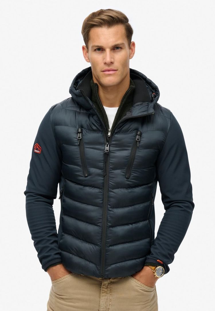 Superdry Jas Blauw heren (HOODED STORM SOFSHELL JACKET - M5011918A.98T) - GL Sport (Sluis)