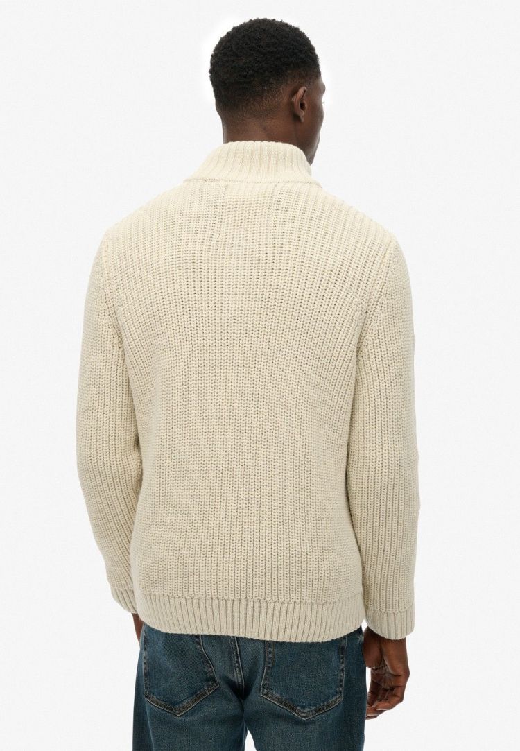 Superdry Pull Creme heren (JACOB CABLE KNIT HALF ZIP - M6110698A.39E) - GL Sport (Sluis)