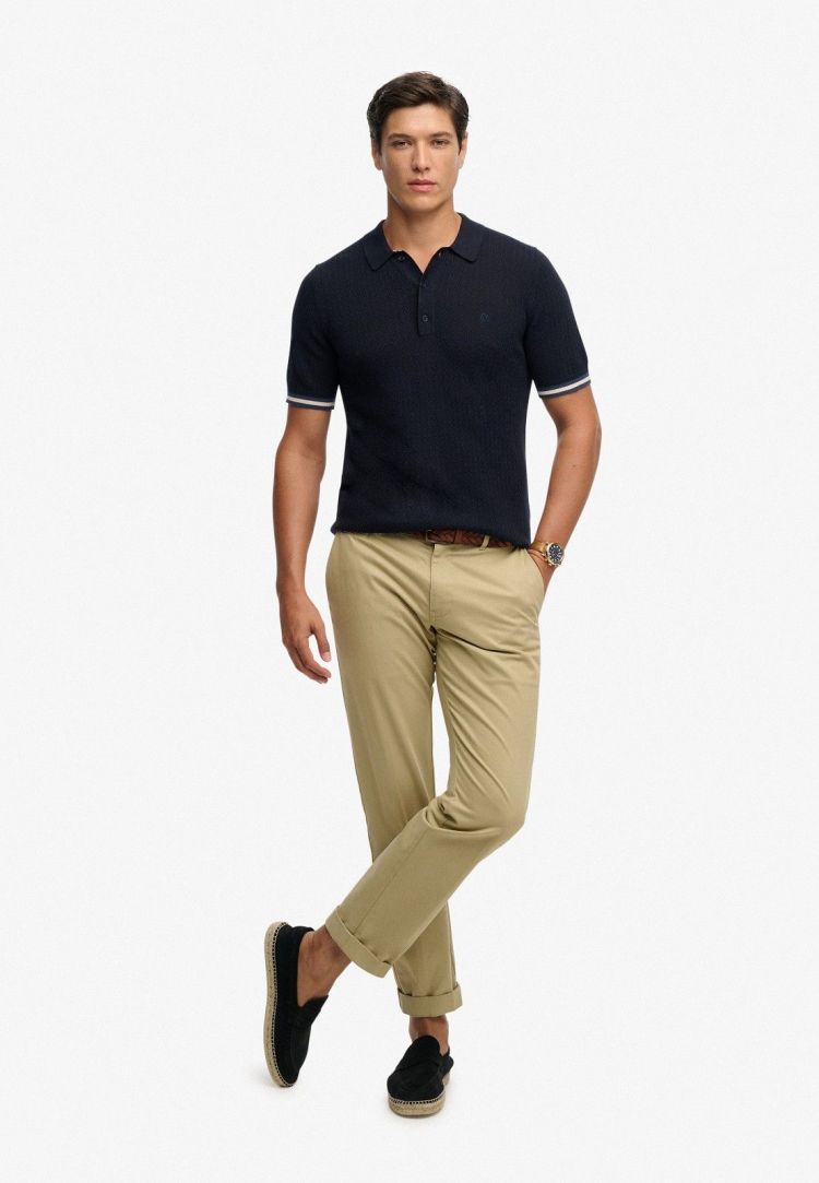 Superdry Polo Blauw heren (KNITTED TEXTURE S/S POLO - M1110458A.K9T) - GL Sport (Sluis)