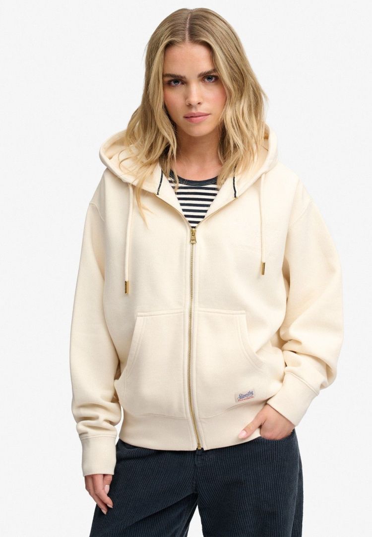 Superdry & Co Vest Off-white dames (LUXE CASUAL ZIPHOOD - W2012743A.8ML) - GL Sport (Sluis)