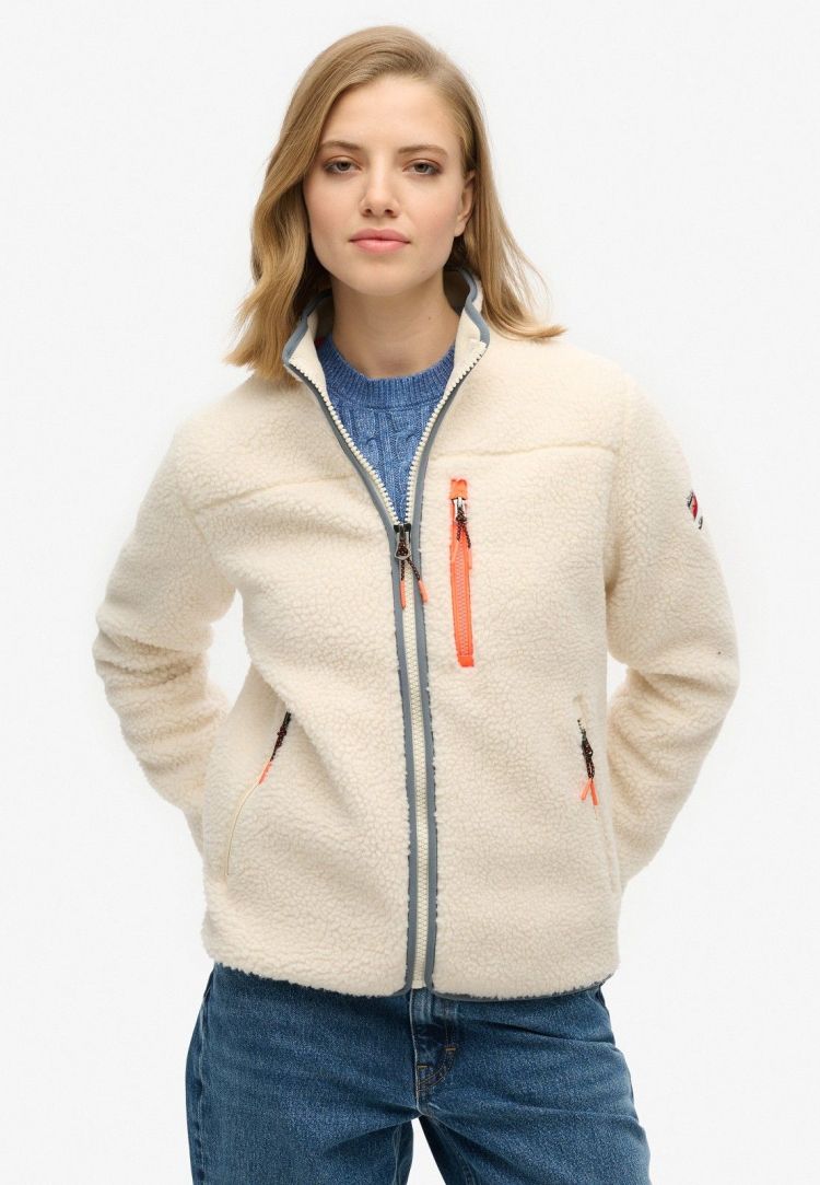 Superdry Vest Creme dames (OUTDOOR FULL ZIP FLEECE - W2012340A.39E) - GL Sport (Sluis)