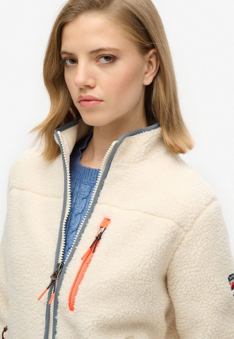 Superdry Vest Creme dames (OUTDOOR FULL ZIP FLEECE - W2012340A.39E) - GL Sport (Sluis)