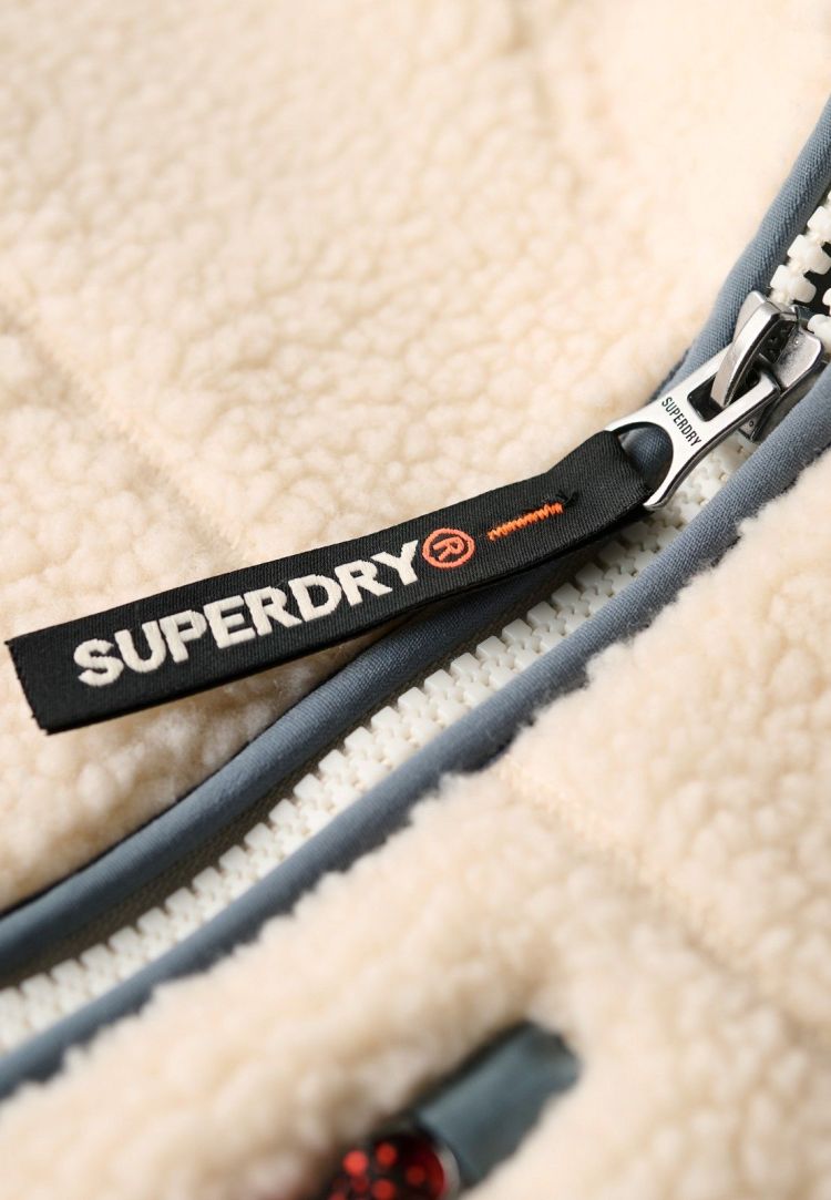 Superdry Vest Creme dames (OUTDOOR FULL ZIP FLEECE - W2012340A.39E) - GL Sport (Sluis)