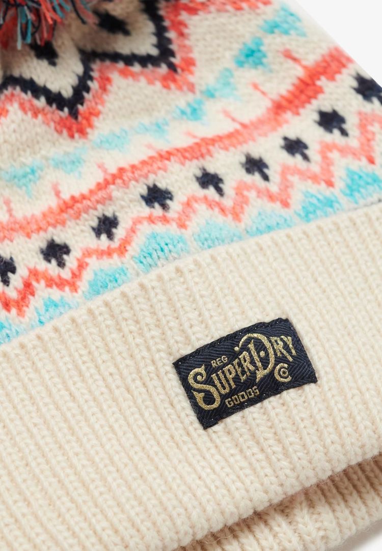 Superdry Muts Multi dames (PATTERN KNITTED BEANIE HAT - Y9010192A.B9Q) - GL Sport (Sluis)