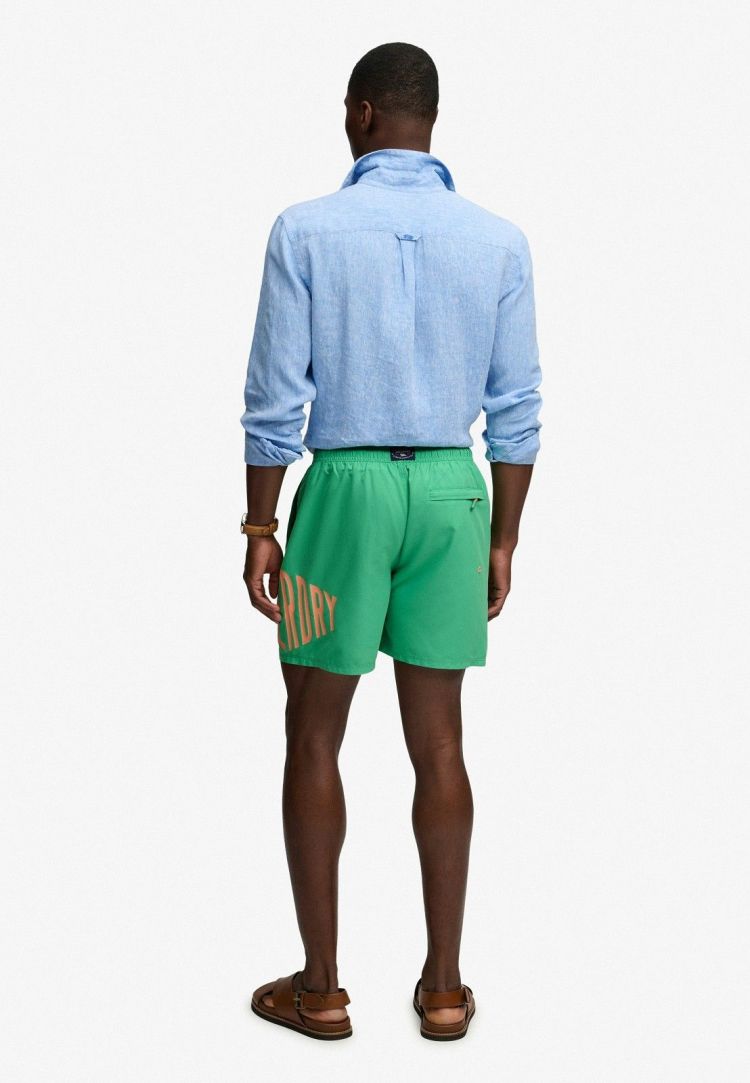 Superdry Zwembroek Groen heren (PRINTED LOGO 16 SWIM SHORT - M3010265A.06E) - GL Sport (Sluis)