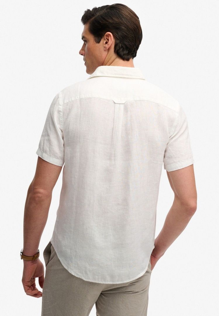 Superdry Overhemd Wit heren (RIVIERA S/S LINEN SHIRT - M4011104A.01C) - GL Sport (Sluis)