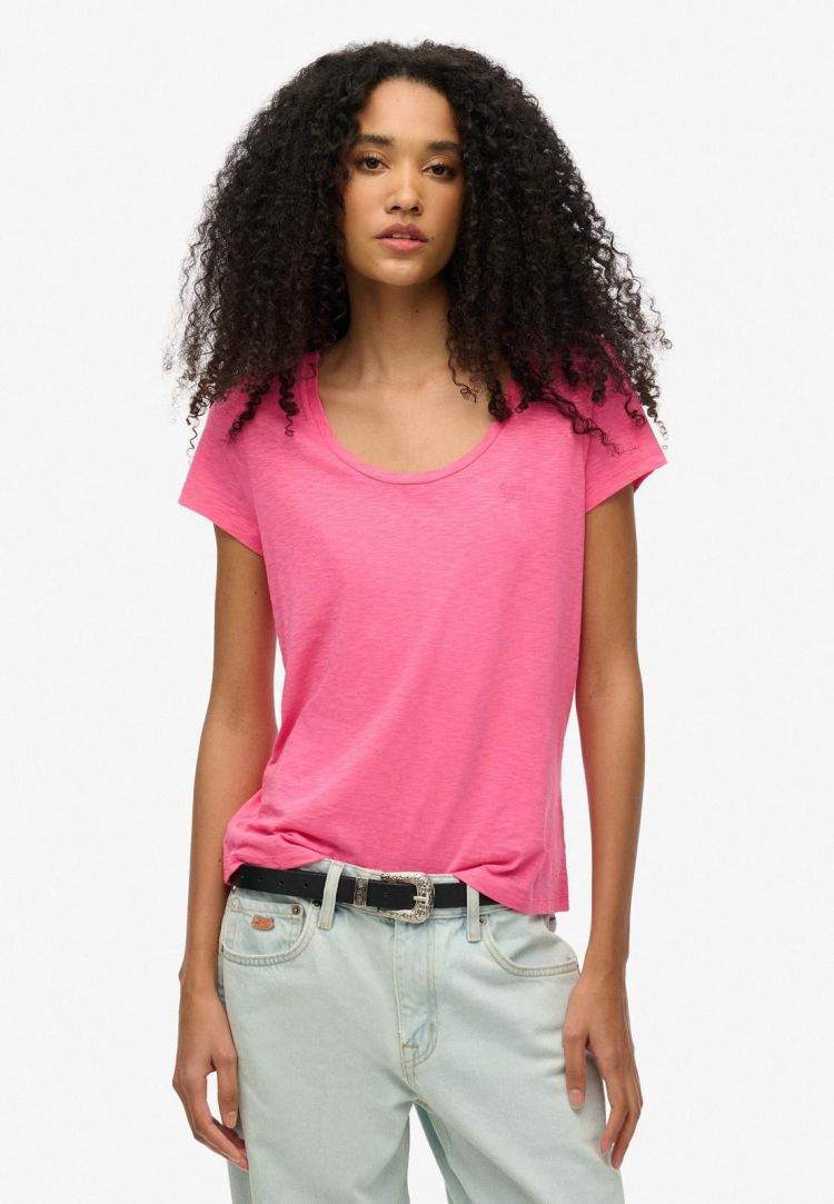 Superdry T-shirt Roze dames (SCOOP NECK TEE - W1011381A.3LU) - GL Sport (Sluis)