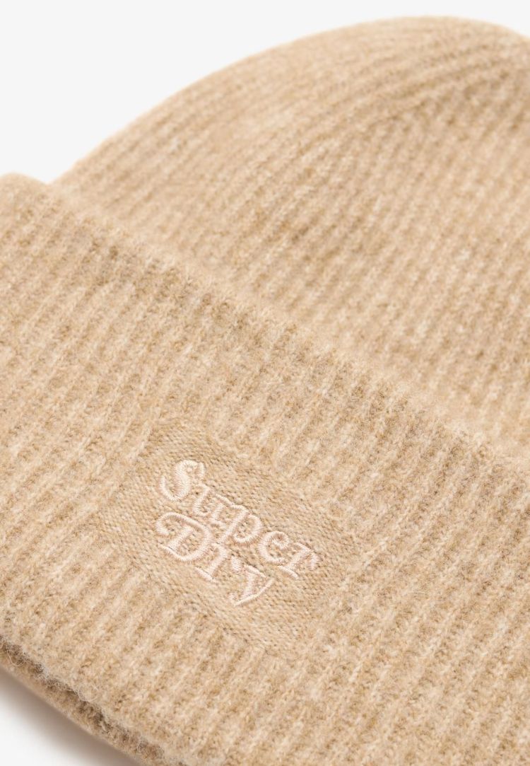 Superdry Muts Bruin dames (SOFT RIB KNIT BEANIE HAT - Y9010185A.1JL) - GL Sport (Sluis)