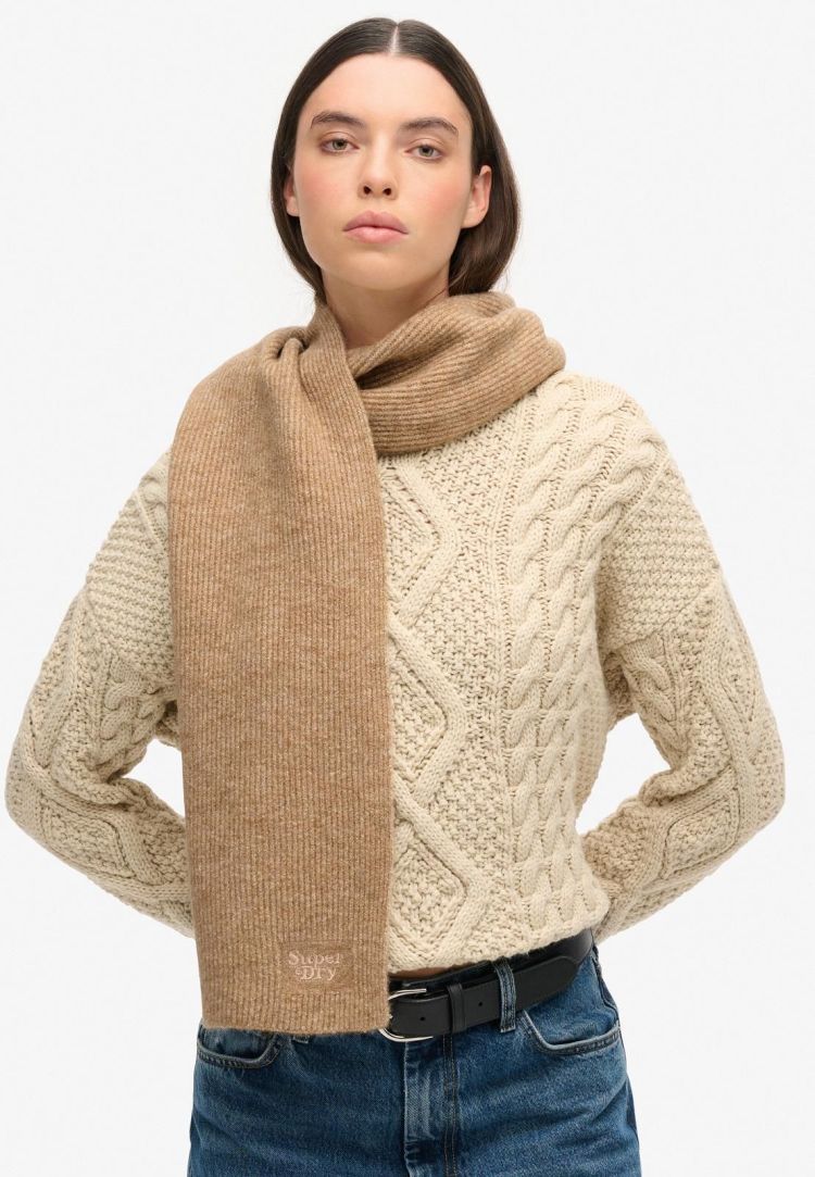 Superdry Sjaal Bruin dames (SOFT RIB KNIT SCARF - Y9310080A.1JL) - GL Sport (Sluis)