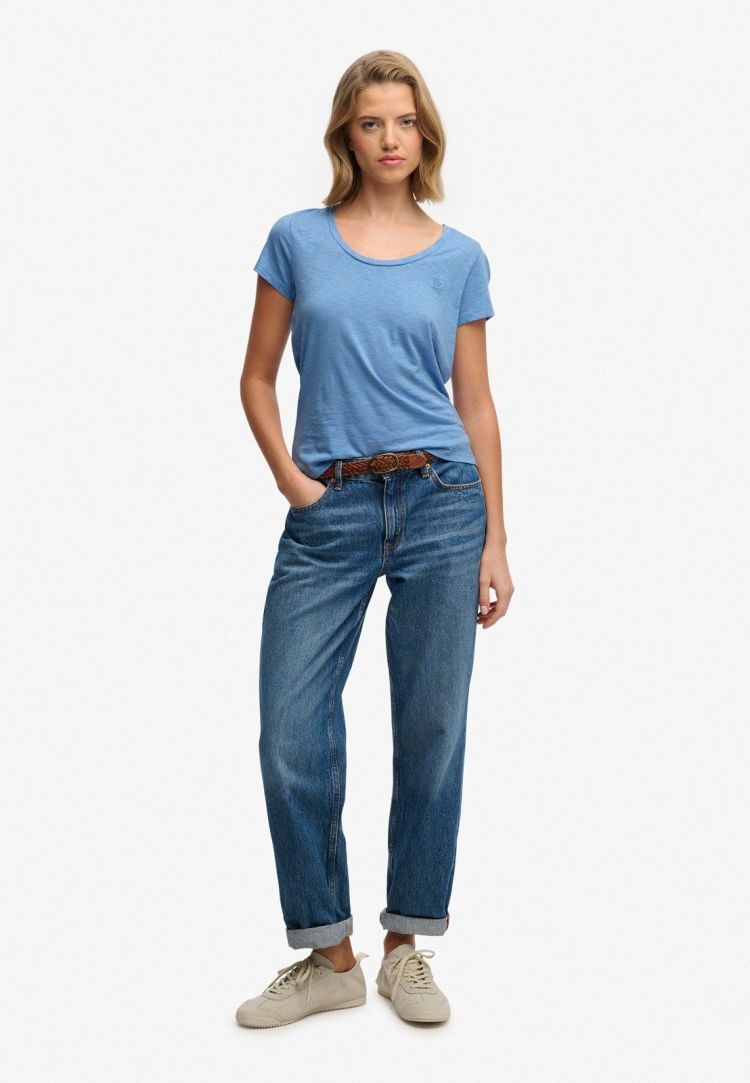 Superdry T-shirt Blauw dames (STUDIOS SCOOP NECK T-SHIRT - W1011827A.BYJ) - GL Sport (Sluis)