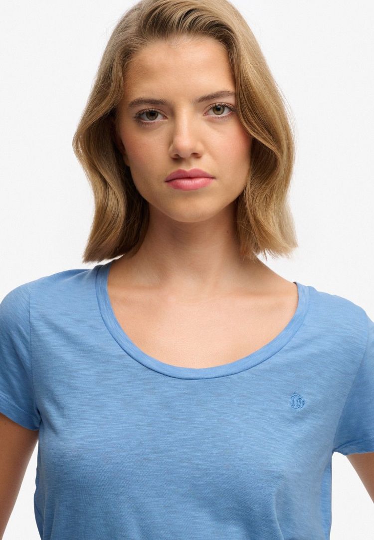 Superdry T-shirt Blauw dames (STUDIOS SCOOP NECK T-SHIRT - W1011827A.BYJ) - GL Sport (Sluis)