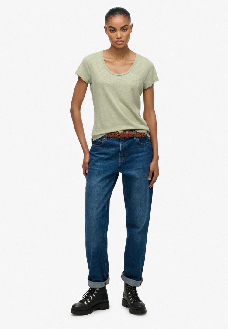 Superdry T-shirt Groen dames (STUDIOS SCOOP NECK T-SHIRT - W1011827A.N4X) - GL Sport (Sluis)