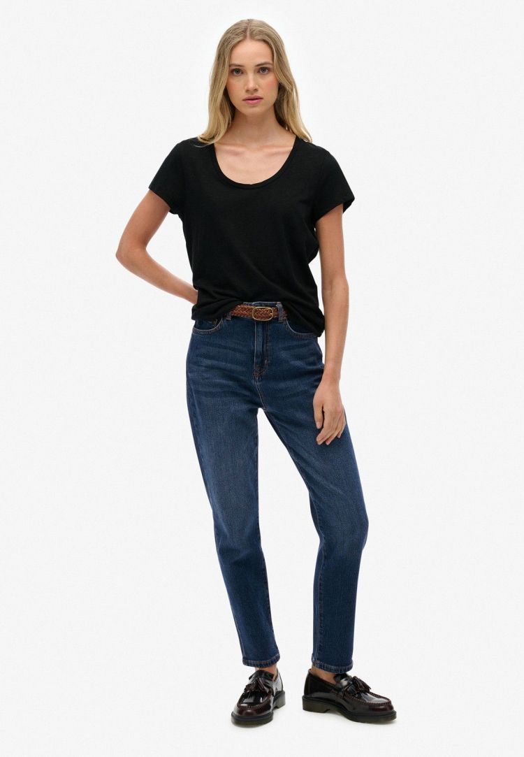 Superdry T-shirt Zwart dames (STUDIOS SCOOP NECK T-SHIRT - W1011827A.02A) - GL Sport (Sluis)