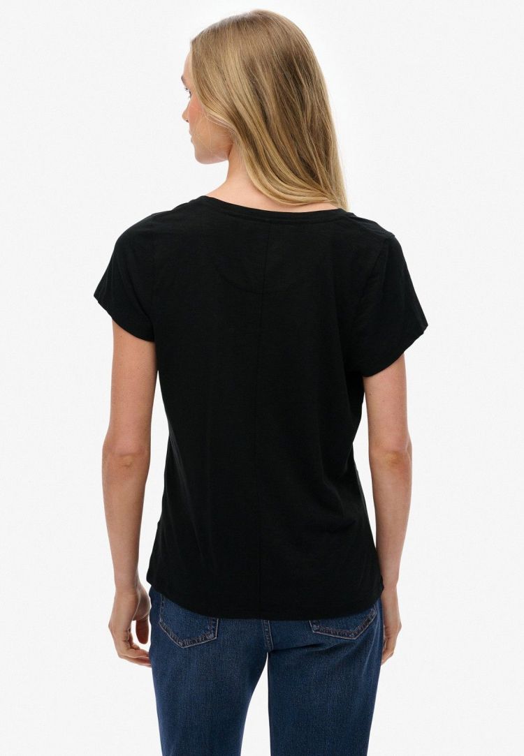 Superdry T-shirt Zwart dames (STUDIOS SCOOP NECK T-SHIRT - W1011827A.02A) - GL Sport (Sluis)