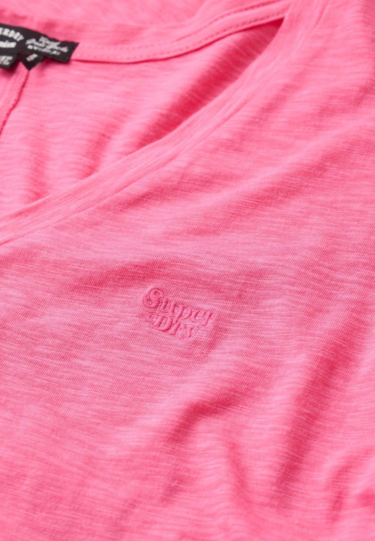 Superdry T-shirt Roze dames (STUDIOS SLUB EMB VEE TEE - W1011181A.3LU) - GL Sport (Sluis)