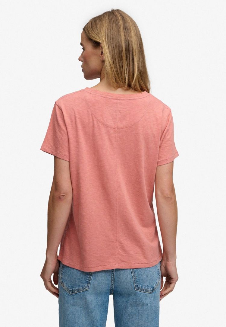 Superdry & Co T-shirt Roze dames (STUDIOS SLUB EMB VEE TEE - W1011828A.5OR) - GL Sport (Sluis)