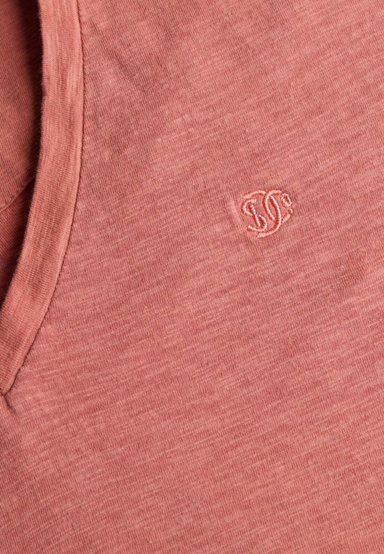 Superdry & Co T-shirt Roze dames (STUDIOS SLUB EMB VEE TEE - W1011828A.5OR) - GL Sport (Sluis)