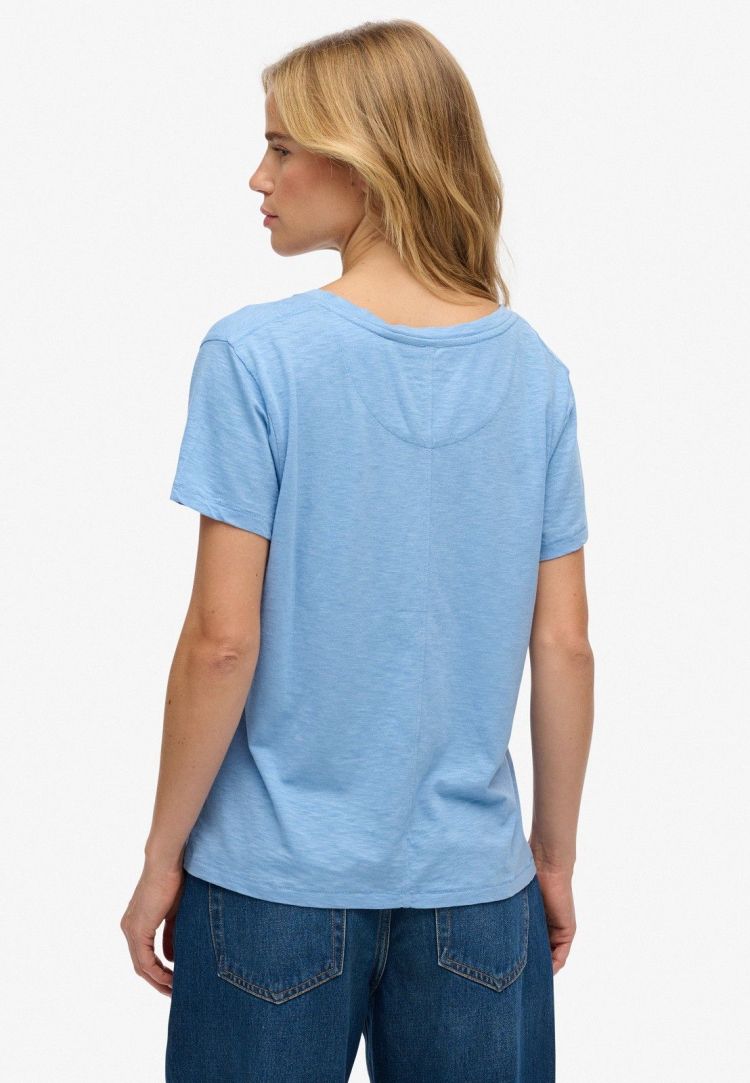 Superdry T-shirt Blauw dames (STUDIOS SLUB EMBROIDERED T-SHIRT - W1011828A.BYJ) - GL Sport (Sluis)