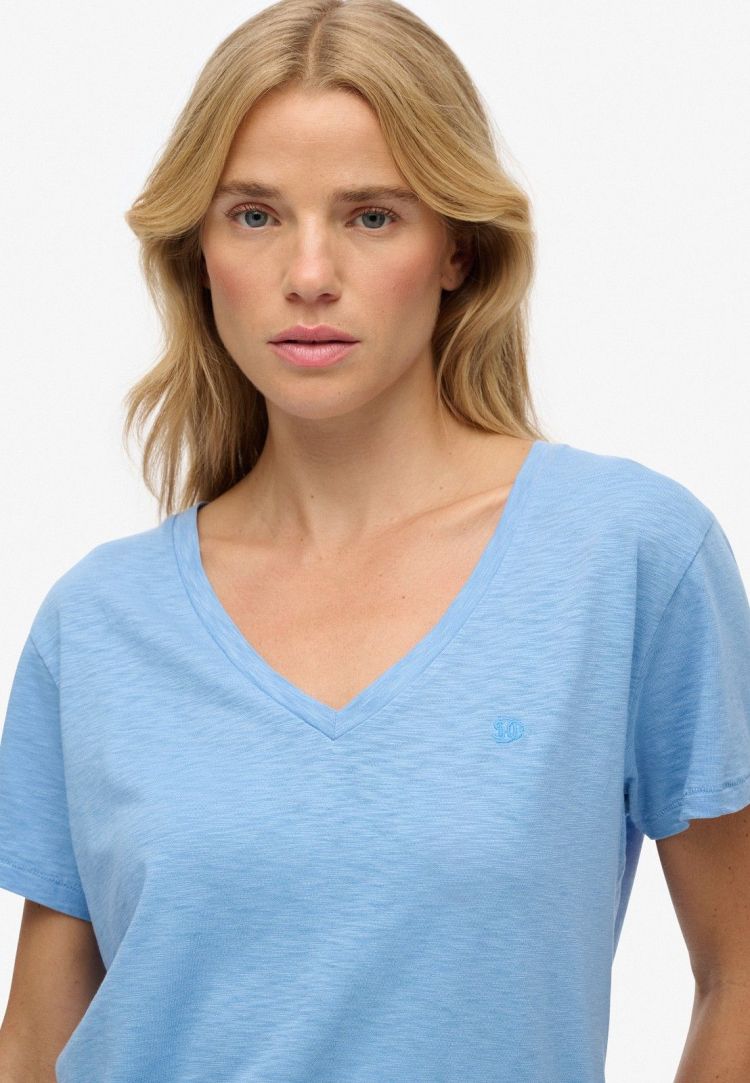 Superdry T-shirt Blauw dames (STUDIOS SLUB EMBROIDERED T-SHIRT - W1011828A.BYJ) - GL Sport (Sluis)