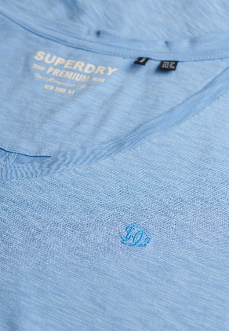 Superdry T-shirt Blauw dames (STUDIOS SLUB EMBROIDERED T-SHIRT - W1011828A.BYJ) - GL Sport (Sluis)