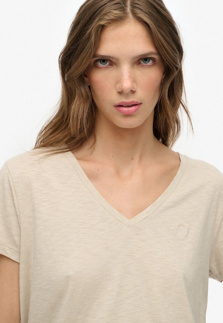 Superdry T-shirt Grijs dames (STUDIOS SLUB EMBROIDERED T-SHIRT - W1011828A.6NN) - GL Sport (Sluis)