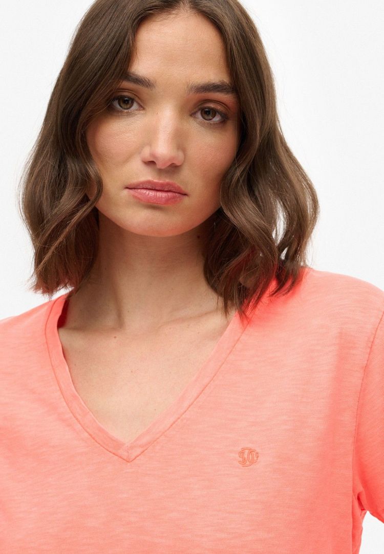 Superdry T-shirt Koraal dames (STUDIOS SLUB EMBROIDERED T-SHIRT - W1011828A.MMF) - GL Sport (Sluis)