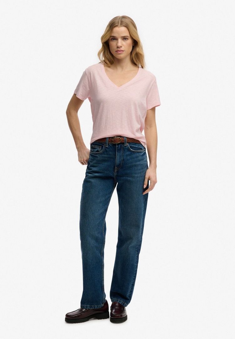 Superdry T-shirt Roze dames (STUDIOS SLUB EMBROIDERED T-SHIRT - W1011828A.11R) - GL Sport (Sluis)