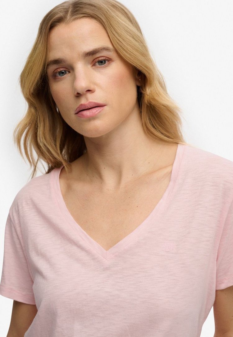 Superdry T-shirt Roze dames (STUDIOS SLUB EMBROIDERED T-SHIRT - W1011828A.11R) - GL Sport (Sluis)