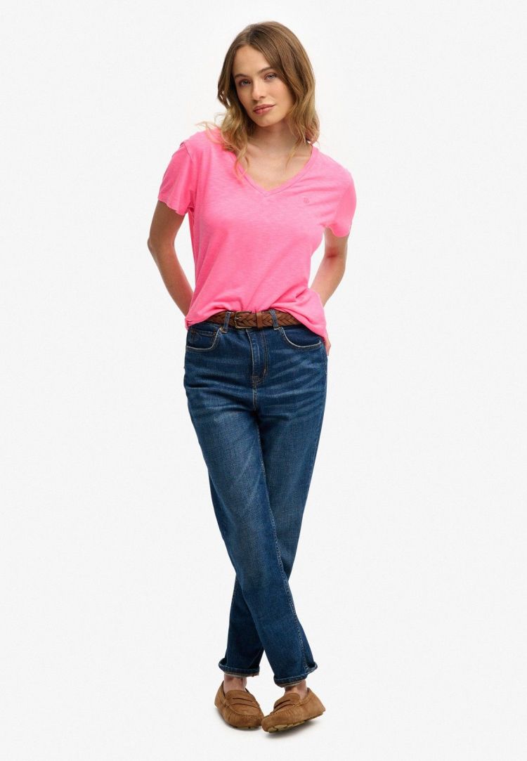 Superdry T-shirt Roze dames (STUDIOS SLUB EMBROIDERED T-SHIRT - W1011828A.28R) - GL Sport (Sluis)