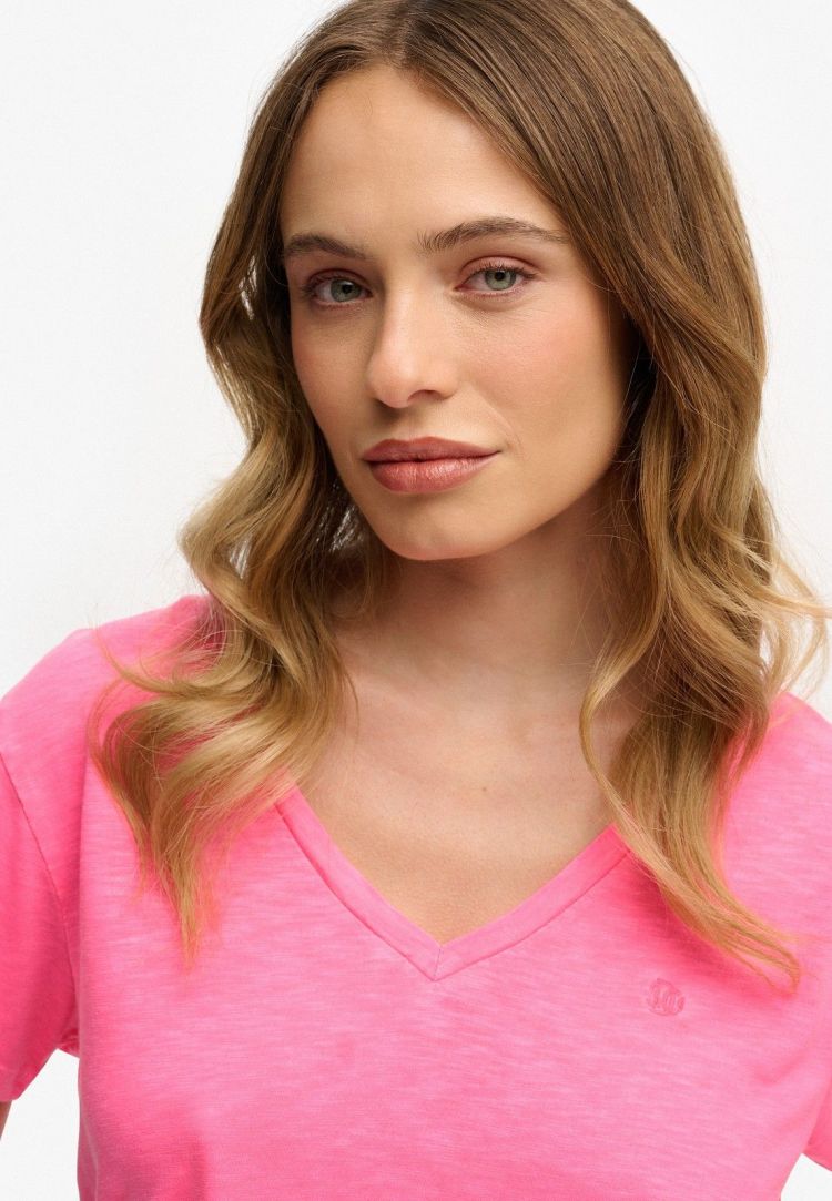 Superdry T-shirt Roze dames (STUDIOS SLUB EMBROIDERED T-SHIRT - W1011828A.28R) - GL Sport (Sluis)