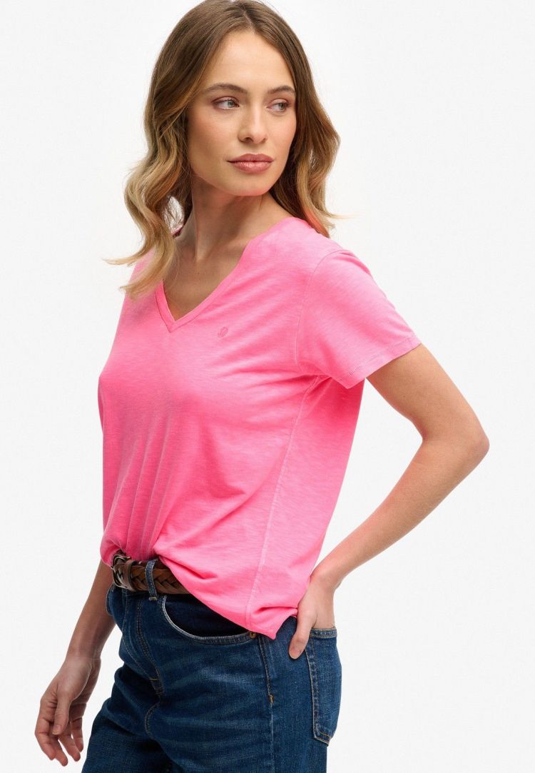 Superdry T-shirt Roze dames (STUDIOS SLUB EMBROIDERED T-SHIRT - W1011828A.28R) - GL Sport (Sluis)