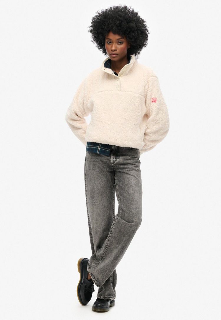 Superdry Pull Off-white dames (SUPER SOFT HENLEY - W2012372A.3KU) - GL Sport (Sluis)