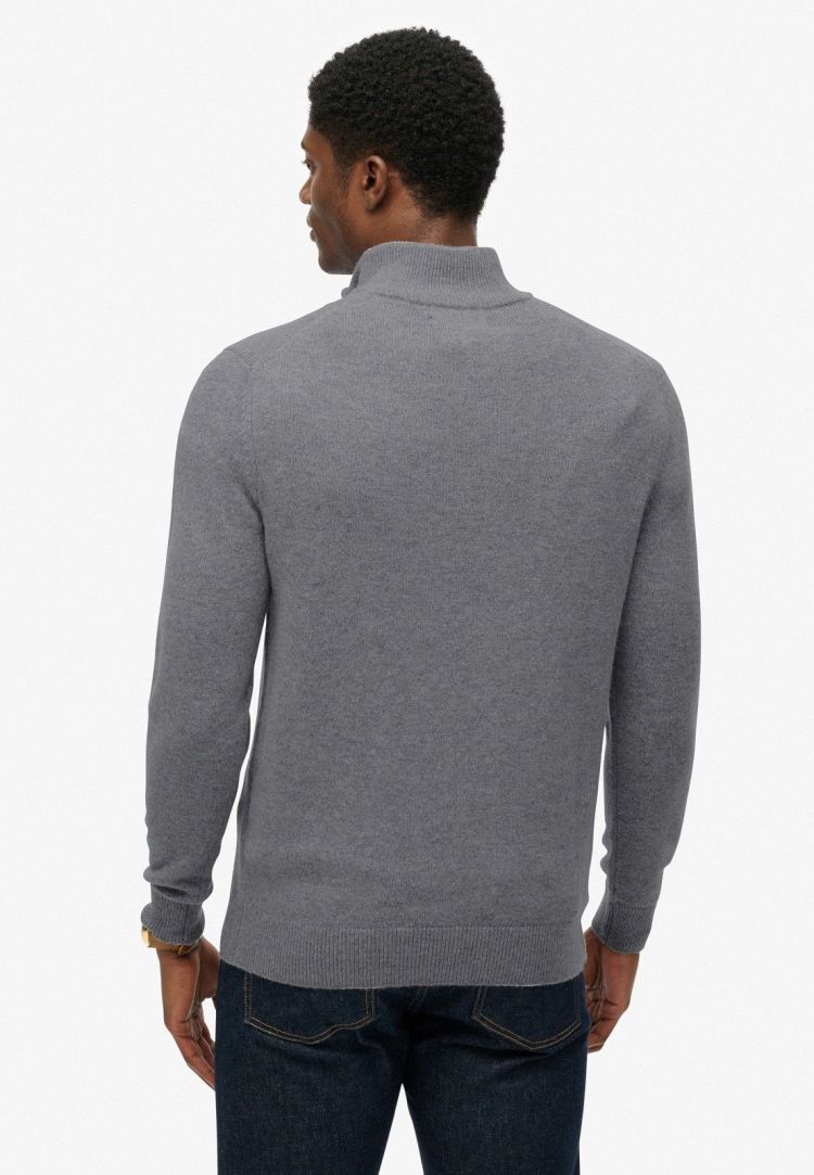 Superdry Pull Blauw heren (WOOL BLEND HALF ZIP JUMPER - M6110688A.H4R) - GL Sport (Sluis)