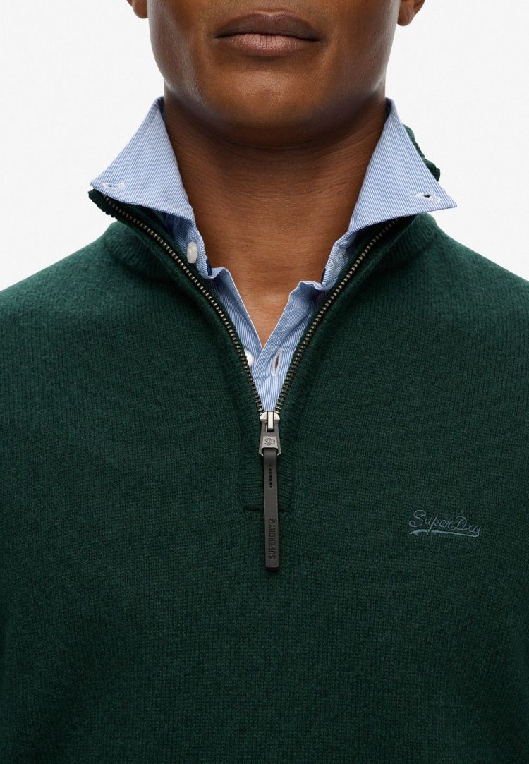 Superdry Pull Groen heren (WOOL BLEND HALF ZIP JUMPER - M6110688A.TEM) - GL Sport (Sluis)