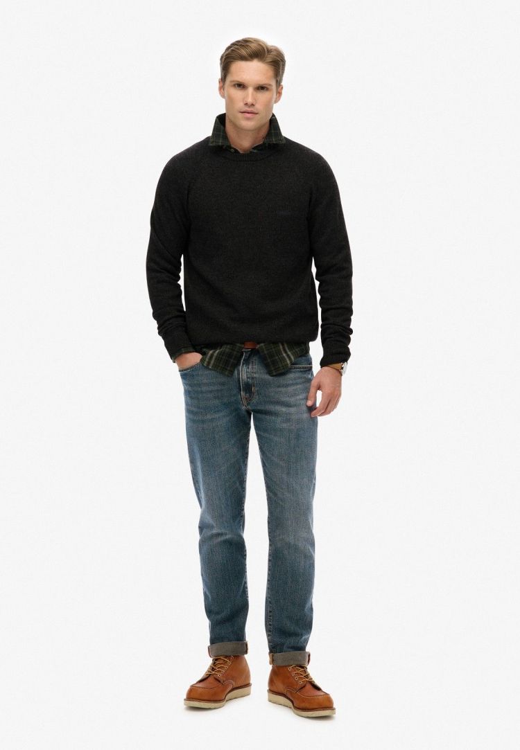 Superdry Pull Antraciet heren (WOOL BLEND JUMPER - M6110689A.H8T) - GL Sport (Sluis)