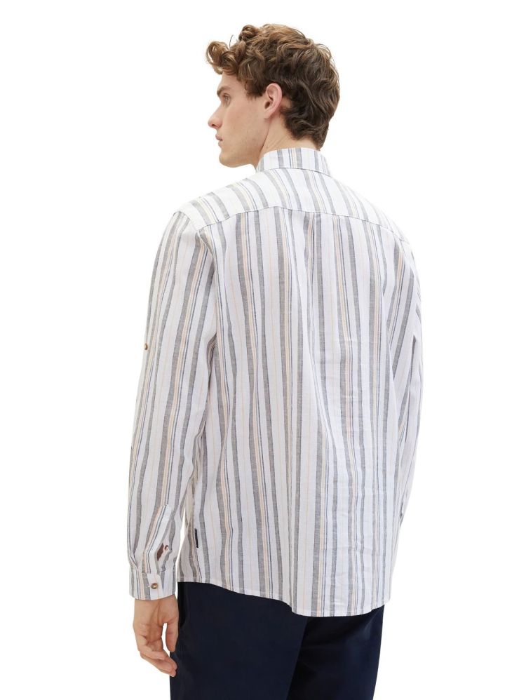 Tom Tailor Overhemd Wit heren (COMFORT COTTON LINEN SHIRT - 1040142.34723) - GL Sport (Sluis)